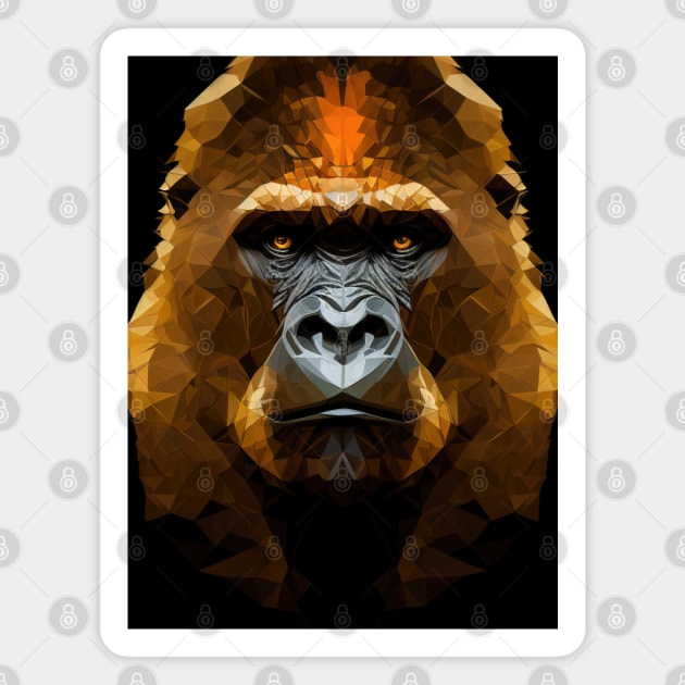 Triangle Gorilla - Abstract polygon animal face staring Magnet by LuneFolk